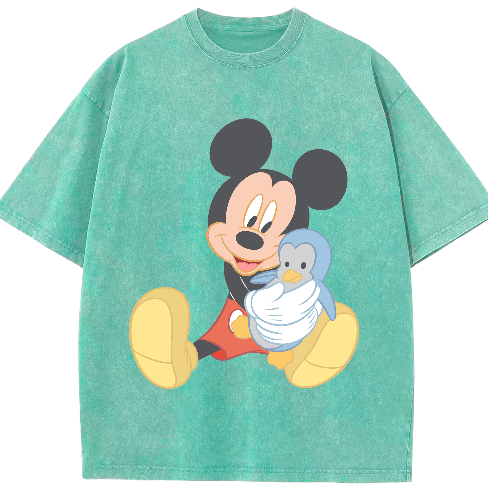 （画像用） ミッキーマウス Mickey Mouse 綿100% ヴィンテージ風 半袖Tシャツ（フロントプリント）